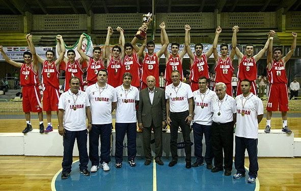 I.R. Iran Youth Champions · Podium with Flag & Trophy
